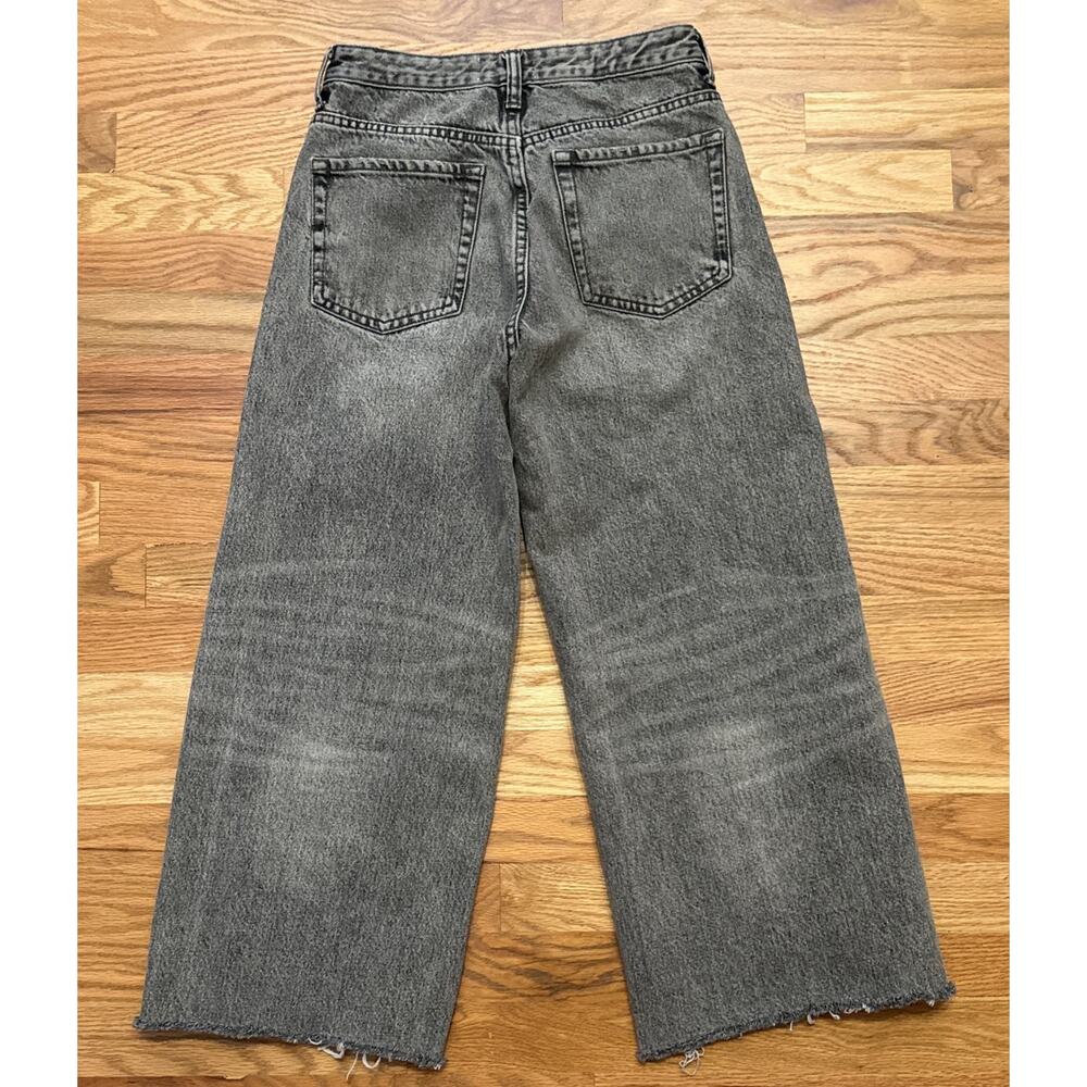 Zara Woman’s High Waist Barrel Relaxed Wide Leg Jeans In Mid Gray Wash Sz 2 - Picture 2 of 7